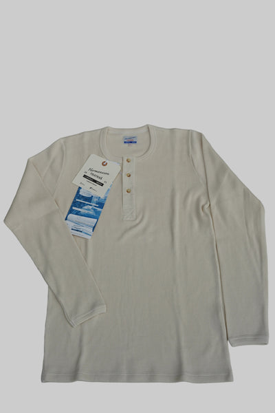 Hermansson Folktrika Lahmann Long Sleeve Henley Shirt Off White