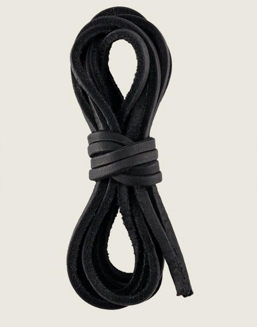 Red Wing Boot Laces 200cm Black Leather - Kings & Queens