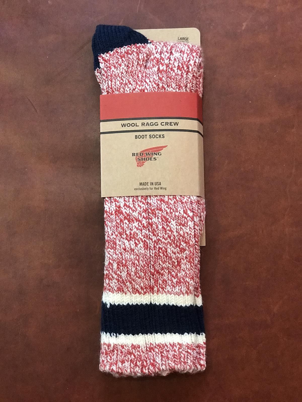 Red Wing Accesoires  Stripe Wool Crew Socks Red - Kings & Queens