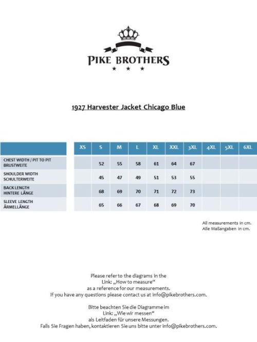 Pike Brothers 1927 Harvester Jacket Chicago Blue - Kings & Queens