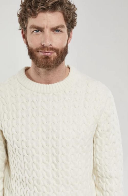 Armor Lux Cable Knit Jumper Wool Ecru - Kings & Queens