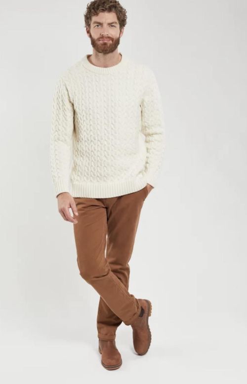 Armor Lux Cable Knit Jumper Wool Ecru - Kings & Queens