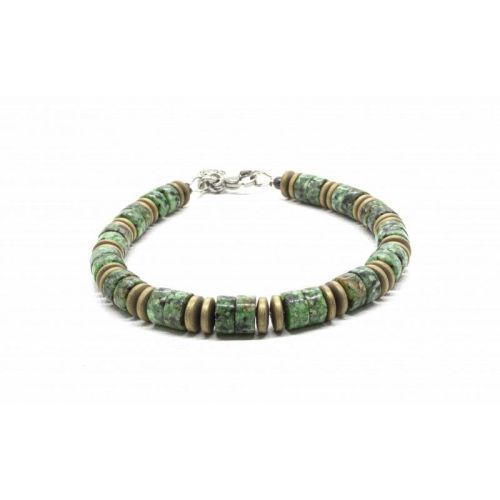 Black Pearl Creations Bracelet Heishi Turquoise Africaine - Kings & Queens