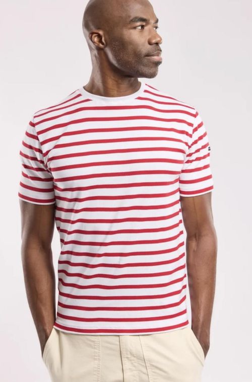 Armor Lux Mariniére Morgat Homme White Red - Kings & Queens