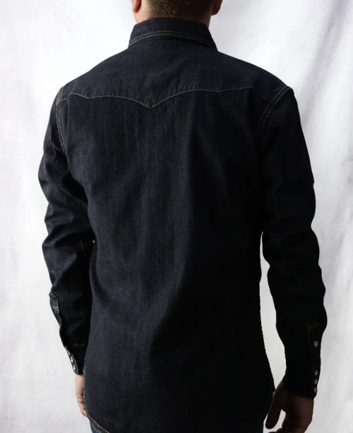 The Flathead 1966 Denim Western Shirt Selvedge Indigo - Kings & Queens