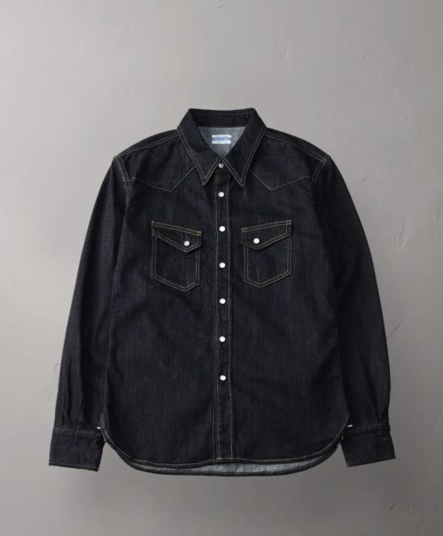 The Flathead 1966 Denim Western Shirt Selvedge Indigo - Kings & Queens