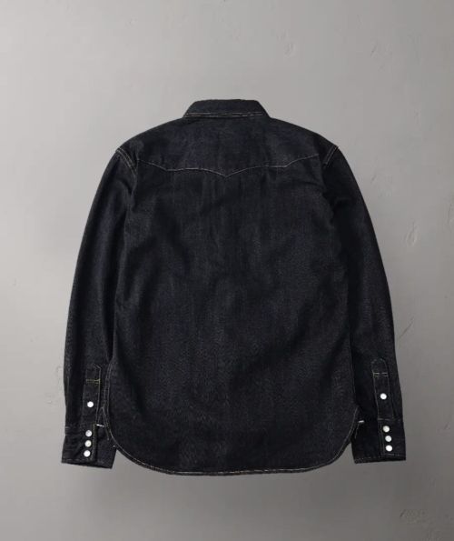 The Flathead 1966 Denim Western Shirt Selvedge Indigo - Kings & Queens