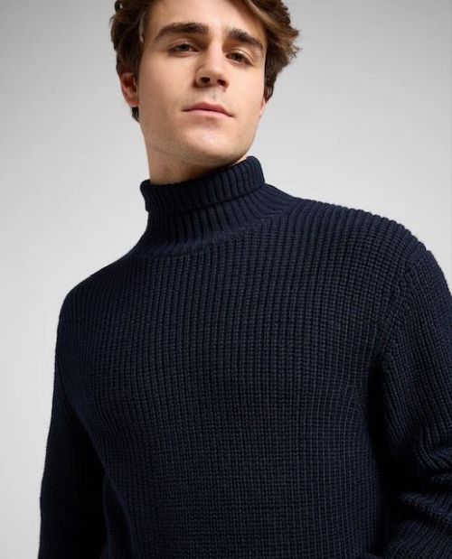 LEE 101 Relaxed Heavy turtle Neck Rivet Navy - Kings & Queens