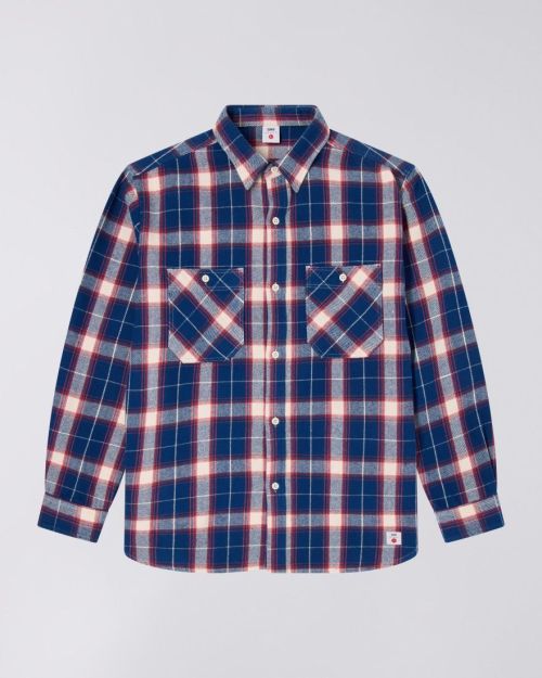 Edwin Work Shirt Navy / Red - Kings & Queens