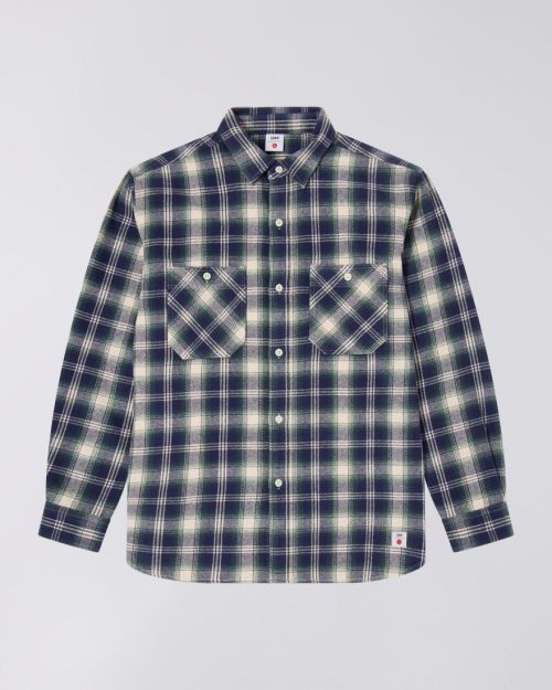 Edwin Work Shirt Navy / Green - Kings & Queens