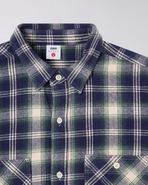Edwin Work Shirt Navy / Green - Kings & Queens