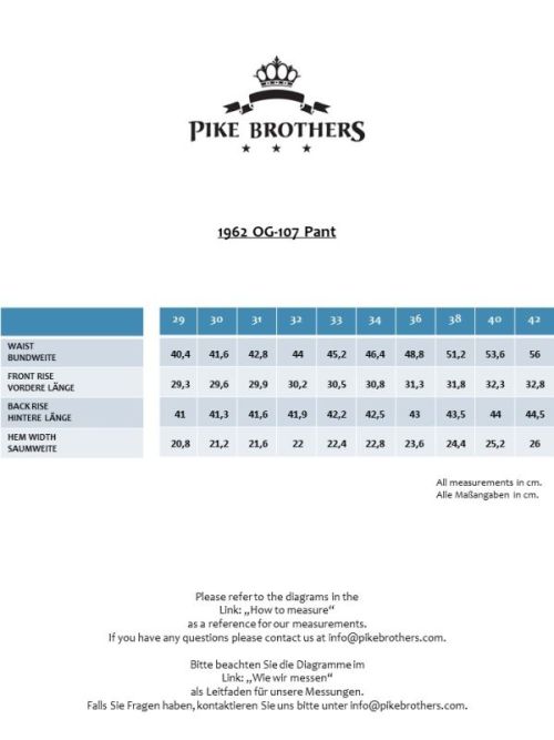 Pike Brothers 1962 OG 107 Pant Brown - Kings & Queens