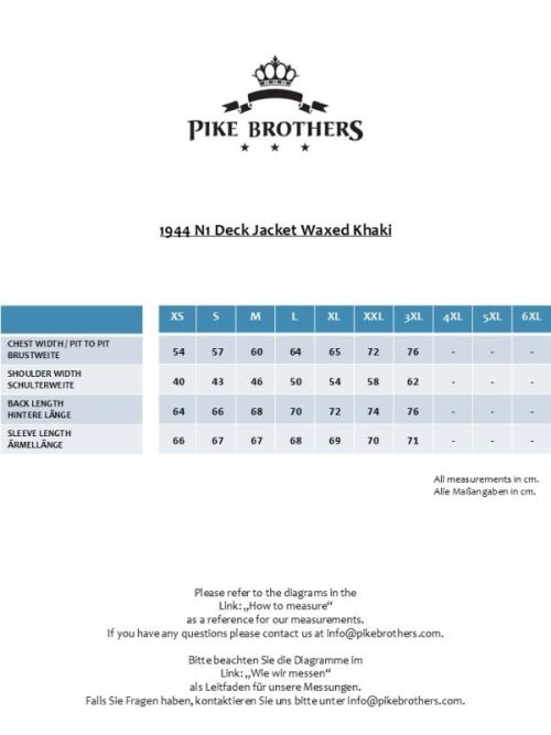 Pike Brothers 1944 N1 Deck Jacket Wax Khaki - Kings & Queens