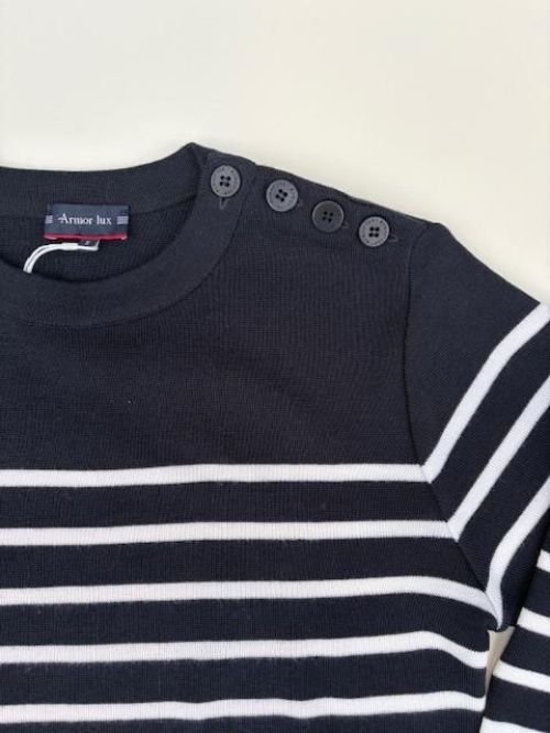 Armor Lux Fisherman Merino Wool Jumper Navy Milk  - Kings & Queens