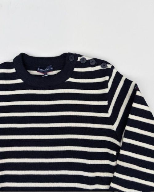 Armor Lux Fisherman Jumper Stripe Navy White - Kings & Queens