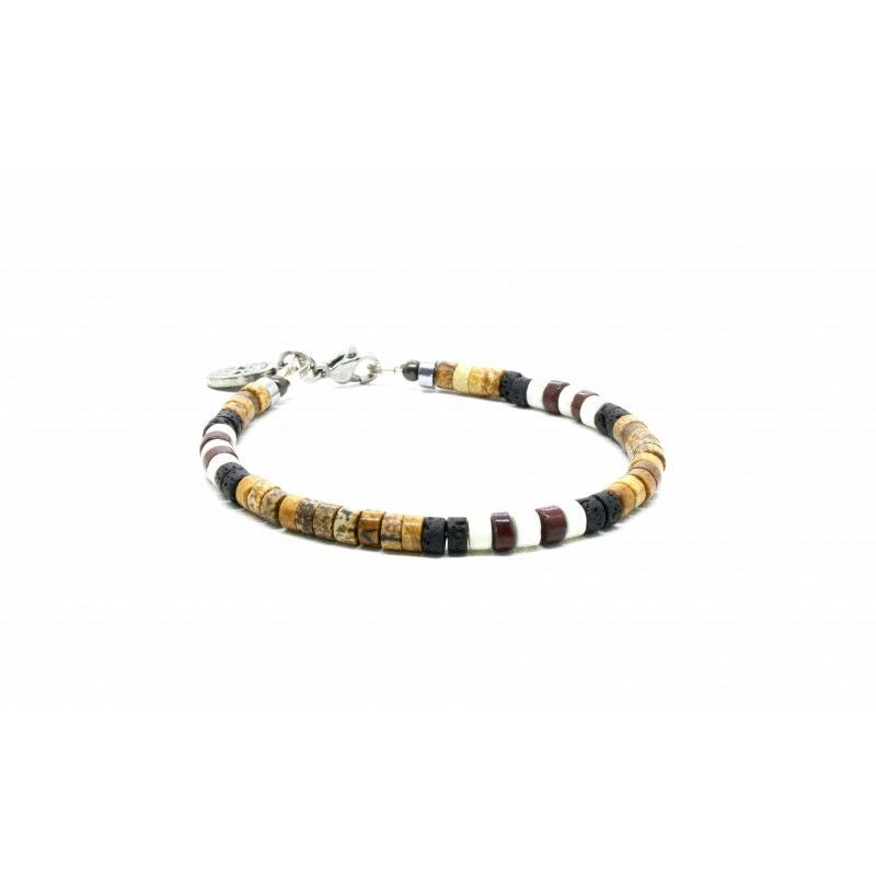 Heishi Lava Stone Bracelet