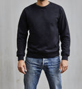 Classic Crew Neck Black Sweatshirt