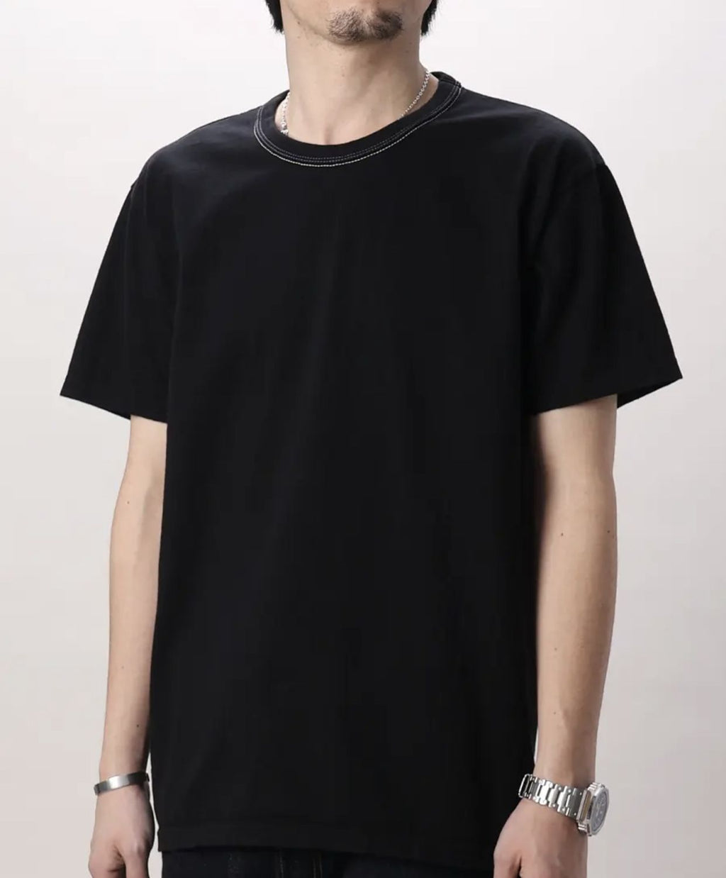 Loopwheelde Heavyweight Plain T-Shirt Black