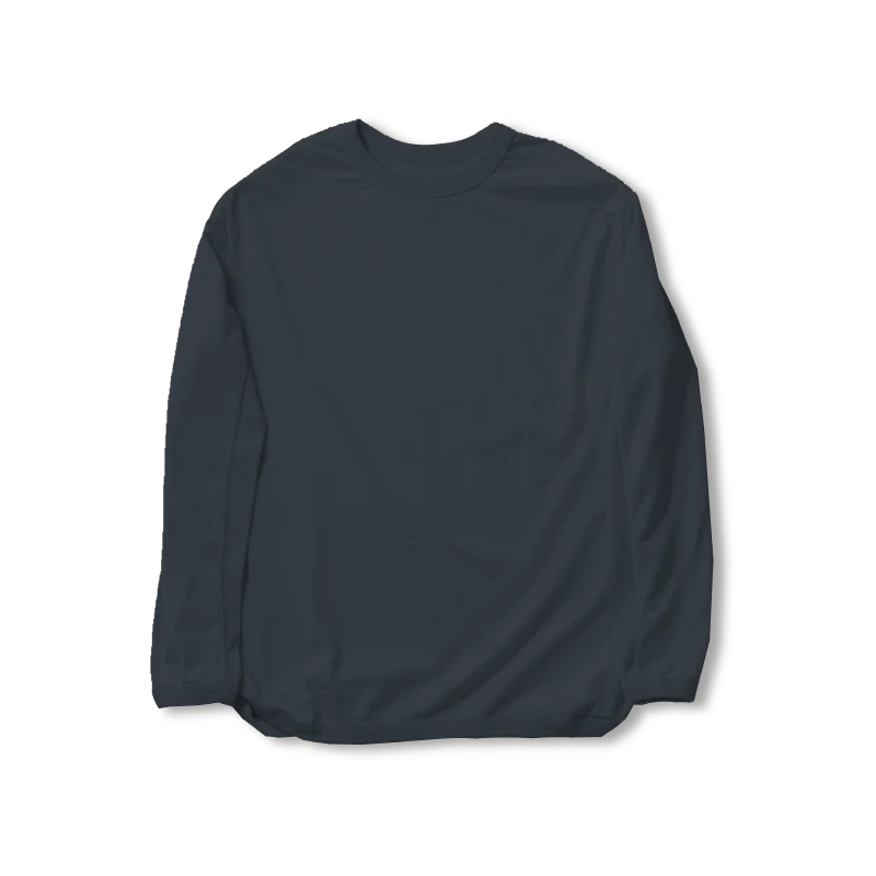 5222 Flat Seam Loopwheeled Heavyweight T-Shirt Ink Black 8.4oz Longsleeve