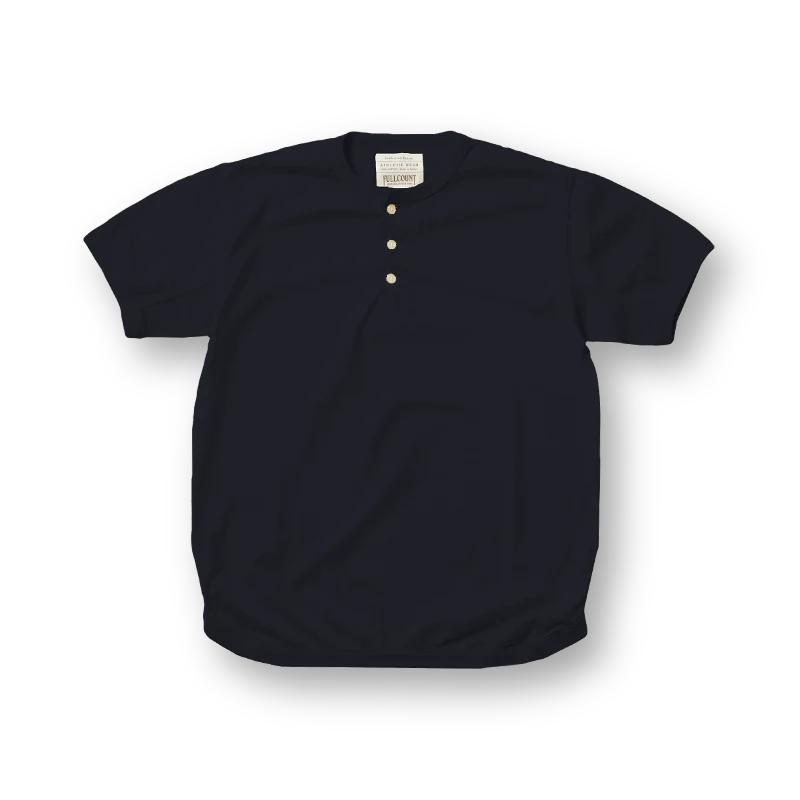 5222H Flat Seam Heavyweight Loopwheeled Henley T-Shirt 8.4oz