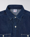 Edwin Work Shirt Blue Dark Used, view 2