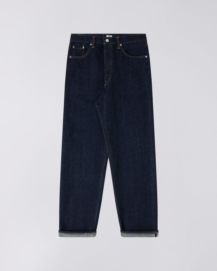 Loose Fit Blue Rinsed Jeans