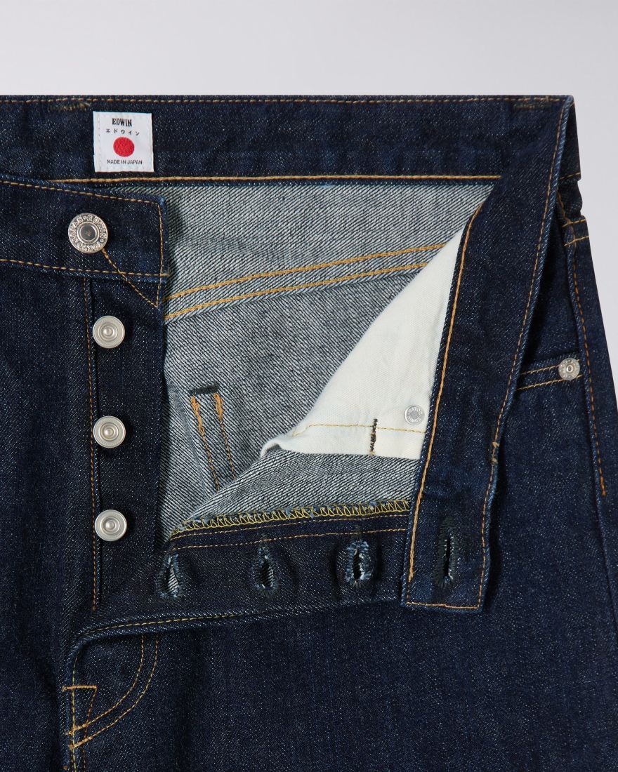 Loose Fit Blue Rinsed Jeans