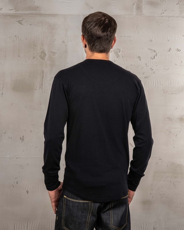 1927 Deep Black Henley Long sleeve  Shirt