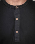 1927 Henley Shirt Long sleeve  Deep Black