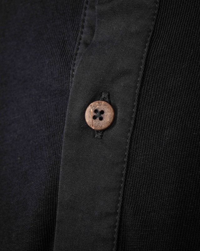 1927 Deep Black Henley Long sleeve  Shirt