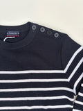 Fisherman Merino Wool Jumper Navy/White