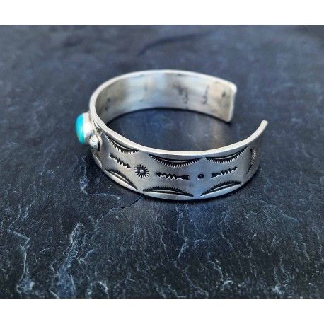 925 Silver Turquoise Bracelet Hogan