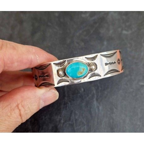 925 Silver Turquoise Bracelet Hogan