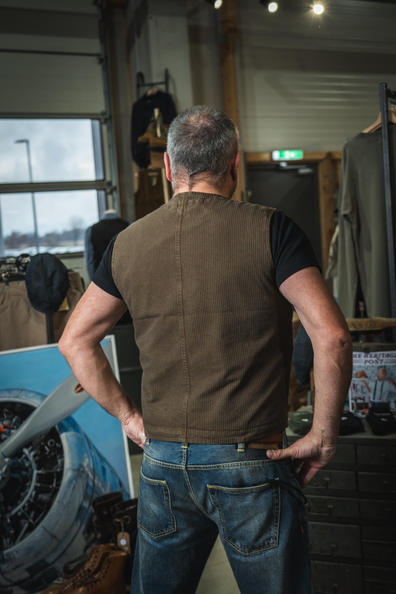 1937 Roamer Vest Hickory Stripe Brown