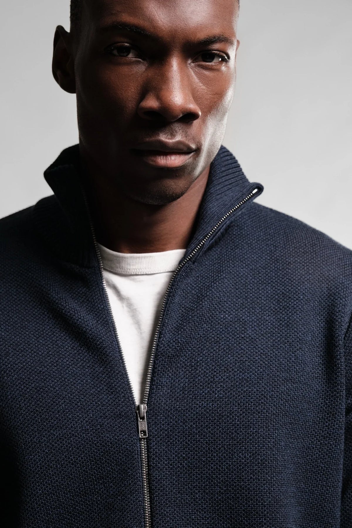 Youri Zip-Up Cardigan Navy