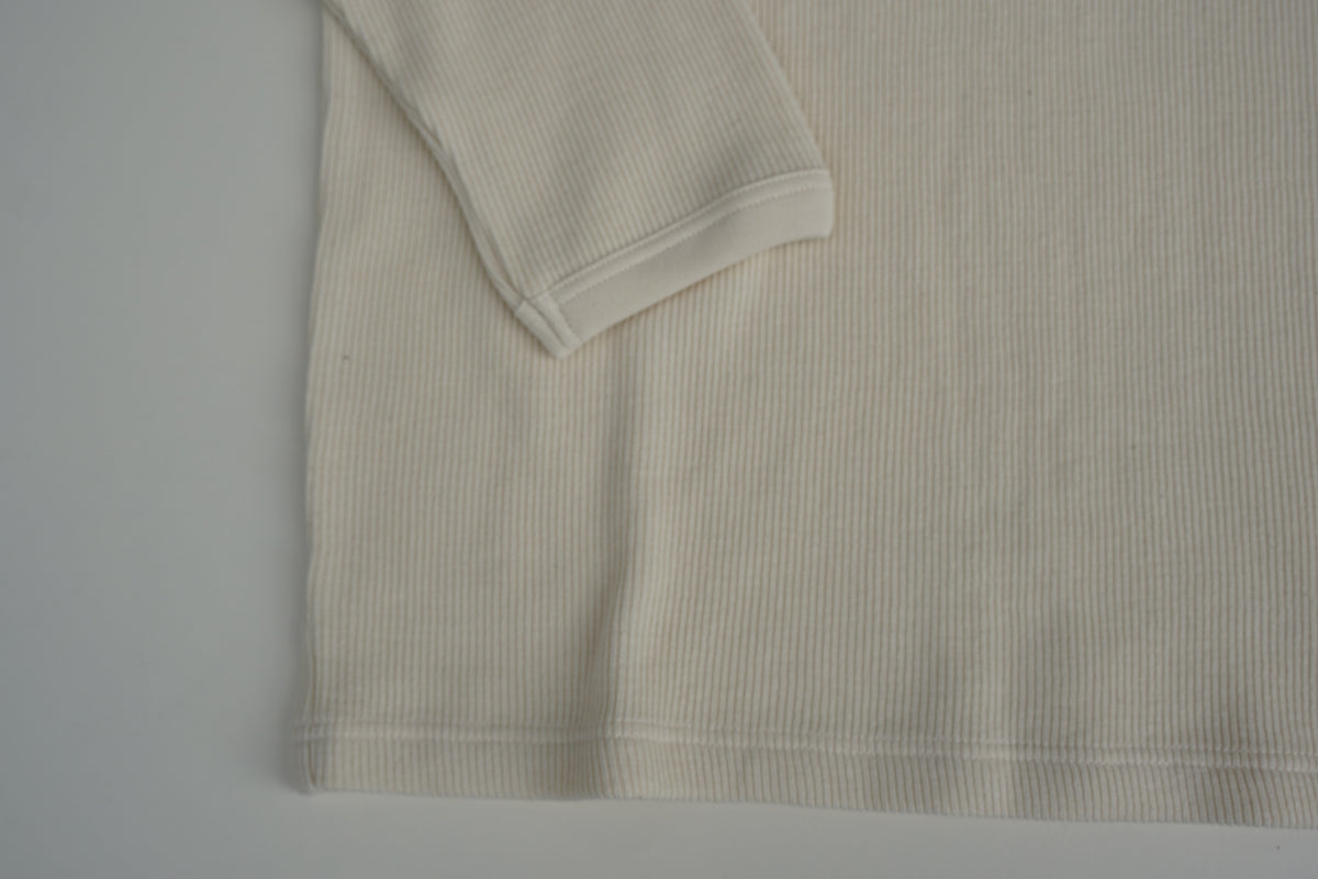 Hermansson Folktrika Lahmann Long Sleeve Henley Shirt Off White, view 4