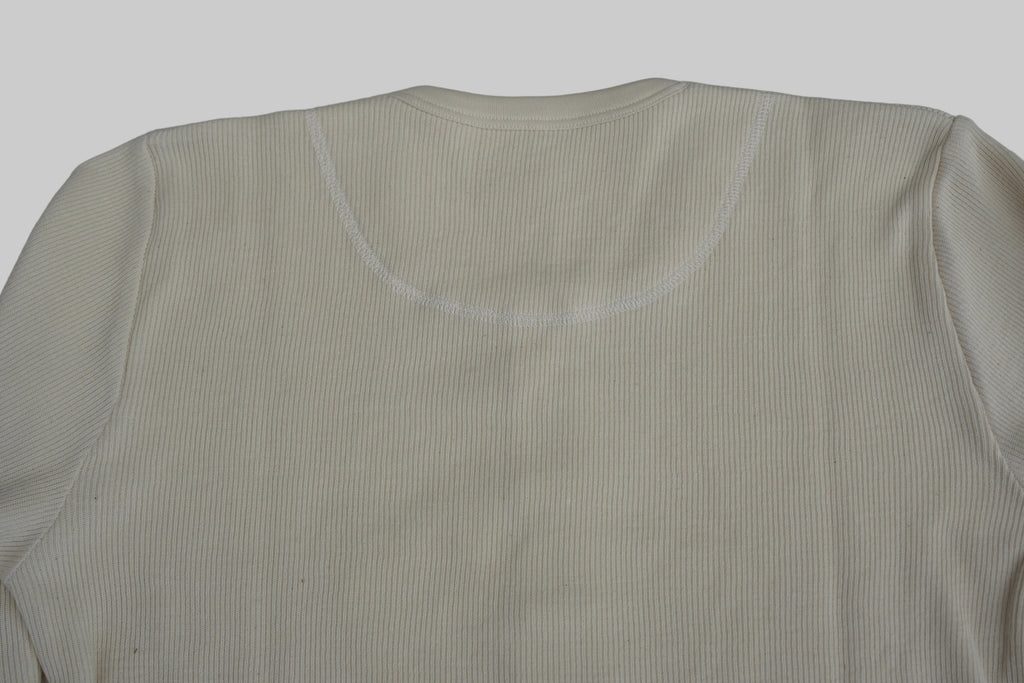 Hermansson Folktrika Lahmann Long Sleeve Henley Shirt Off White, view 3