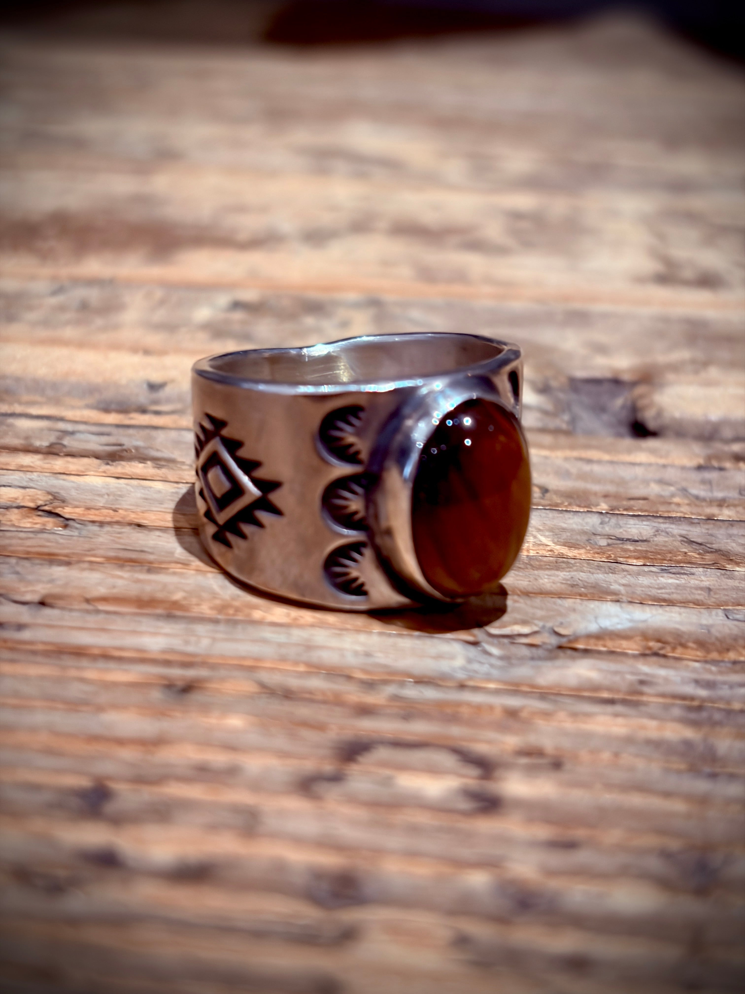 925 Silver Tiger Eye Ovale Ring