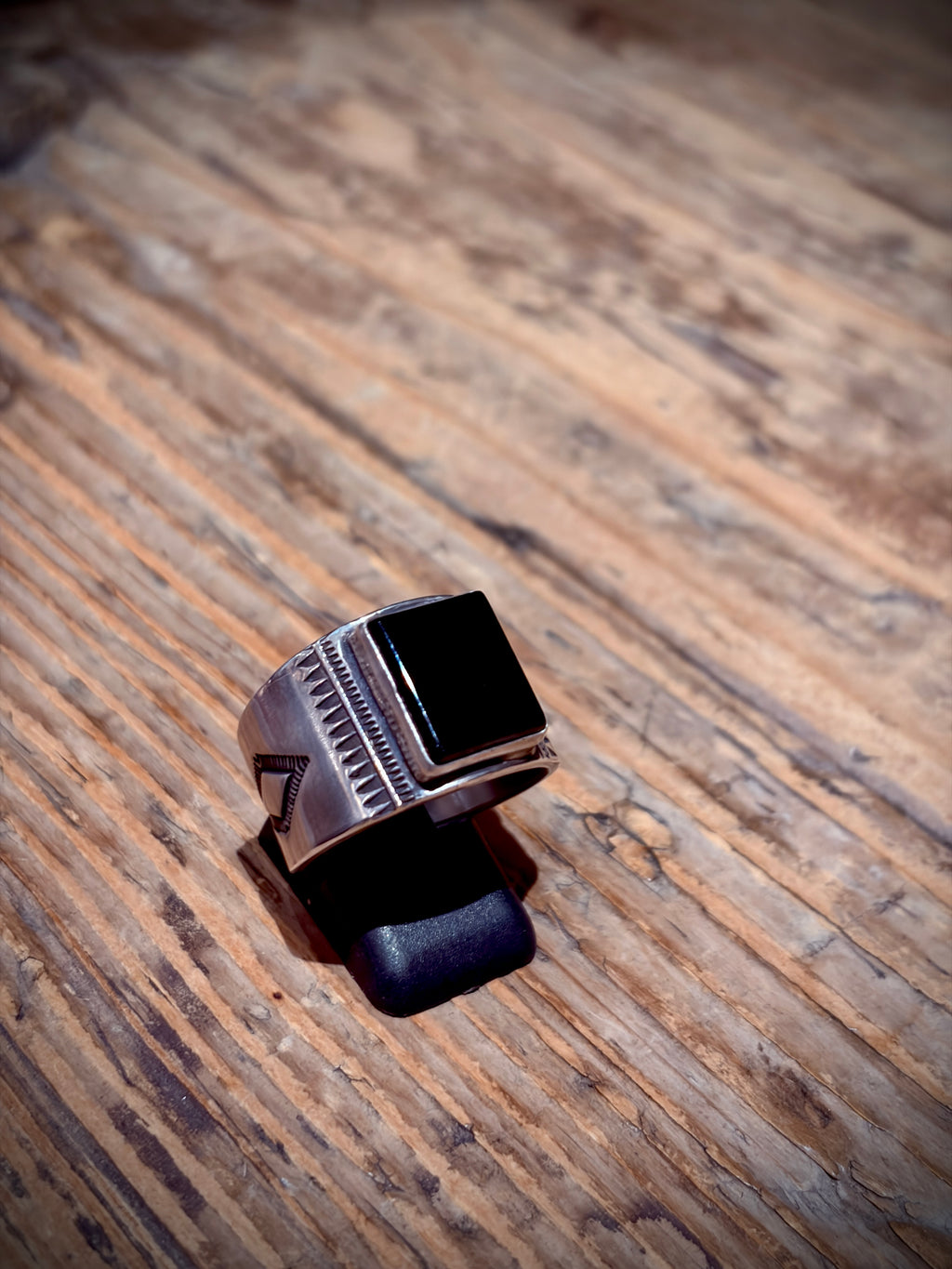 925 Silver Onyx Rectangle Ring