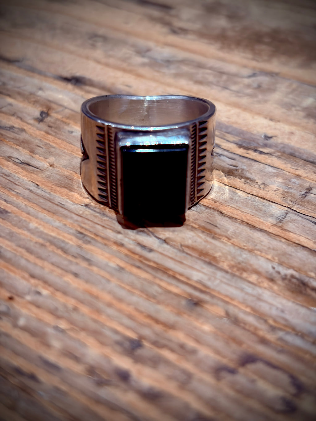 925 Silver Onyx Rectangle Ring