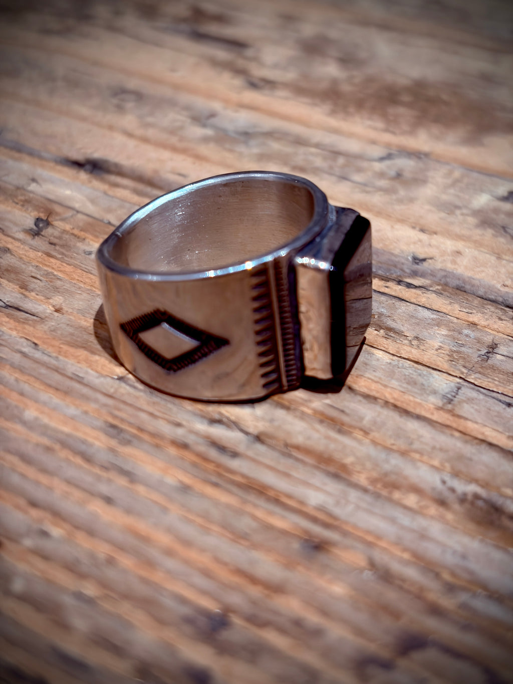 925 Silver Onyx Rectangle Ring