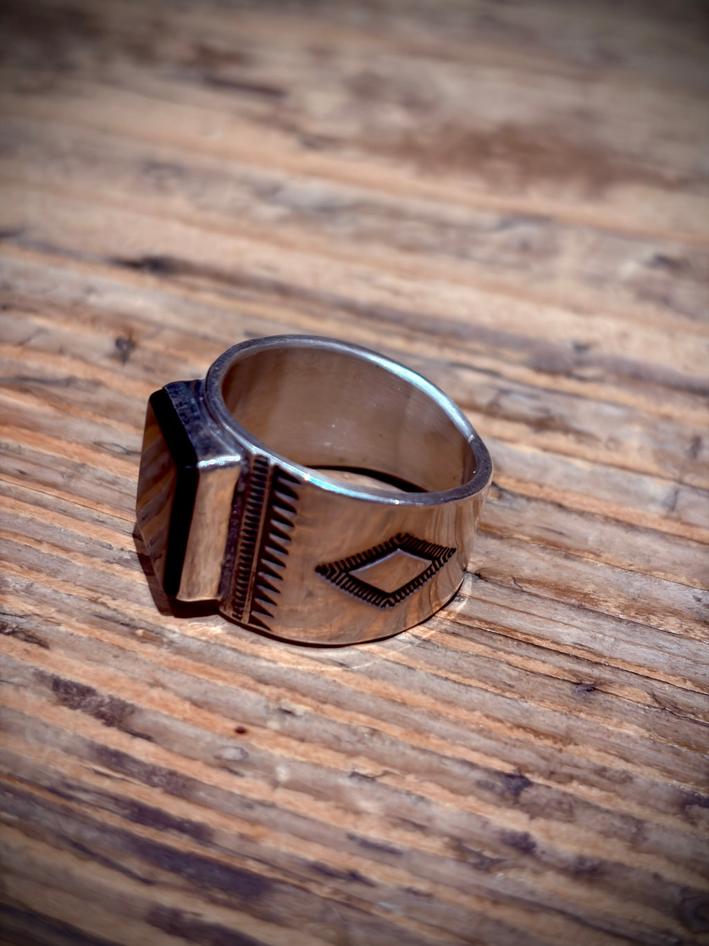 925 Silver Onyx Rectangle Ring