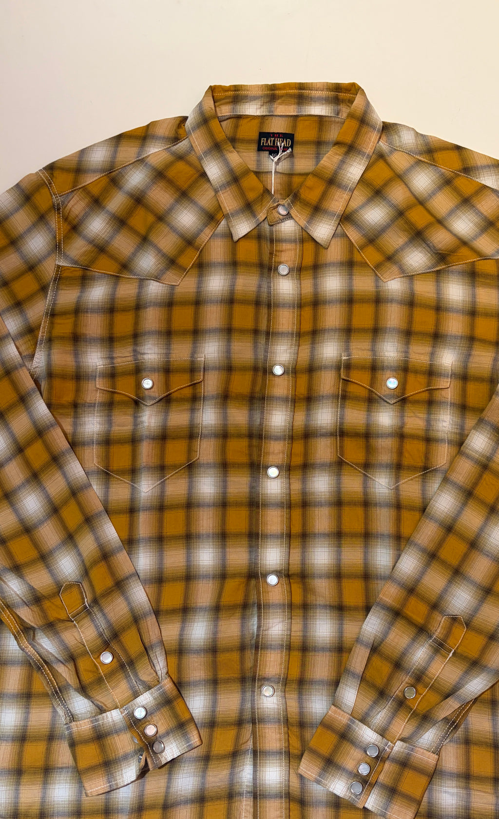 3oz Ombre Check Western Shirt Yellow