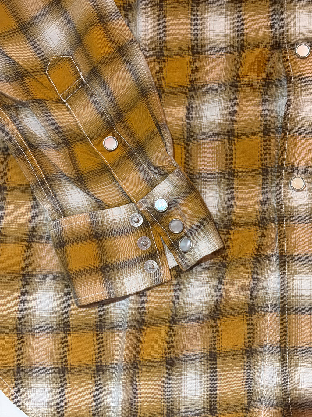3oz Ombre Check Western Shirt Yellow