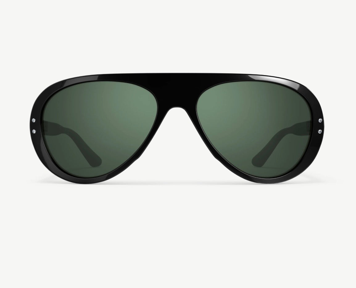 Moto Aviators Sunglasses Black-Green