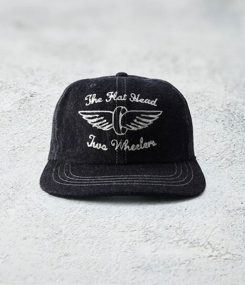 The Flat Head 12oz Denim Tracker Cap Navy, view 2