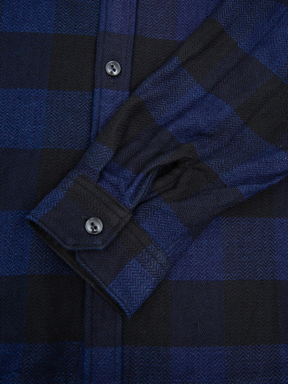 The Flat Head Indigo Block Check Flannel Shirt