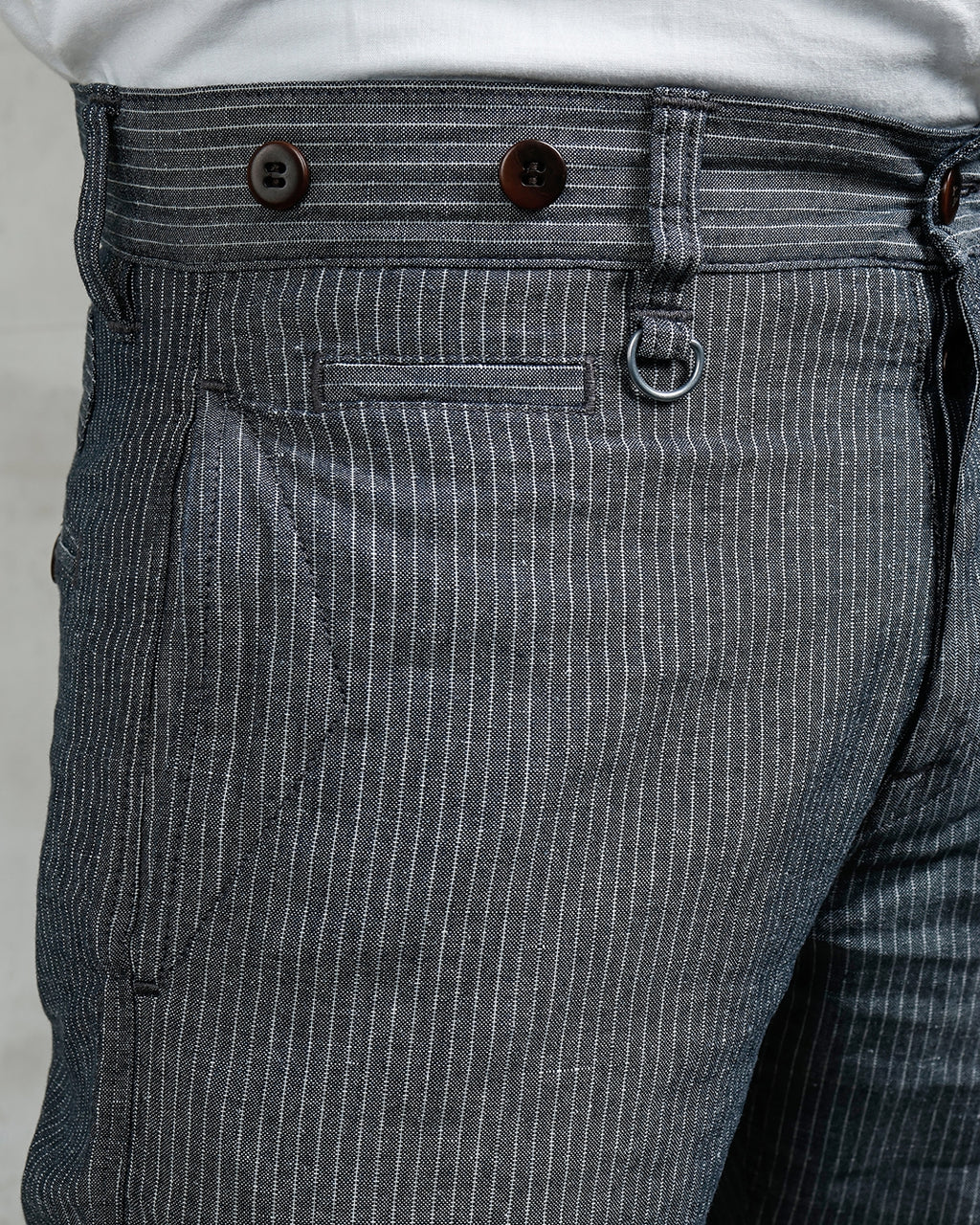 1942 Hunting Pant Grey Striped Linen