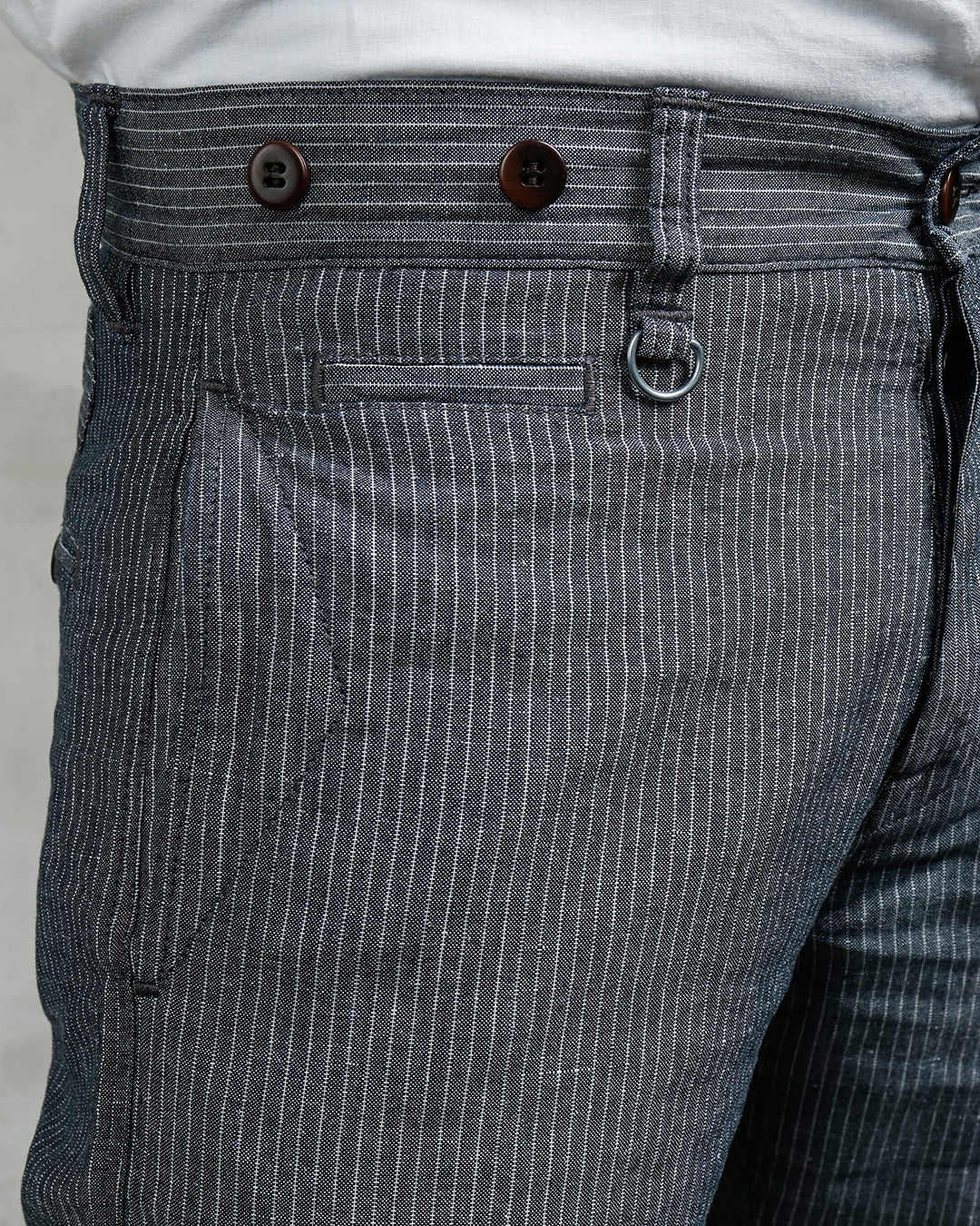 1942 Hunting Pant Grey Striped Linen