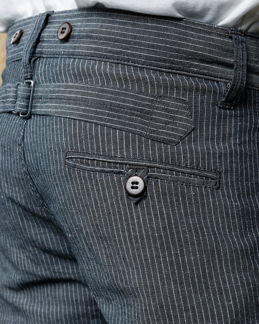 1942 Hunting Pant Grey Striped Linen